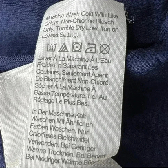 J. Crew Navy 100% Cotton V-Neck 3/4 Sleeve Crochet Trim Mini Dress XXS - Picture 7 of 10